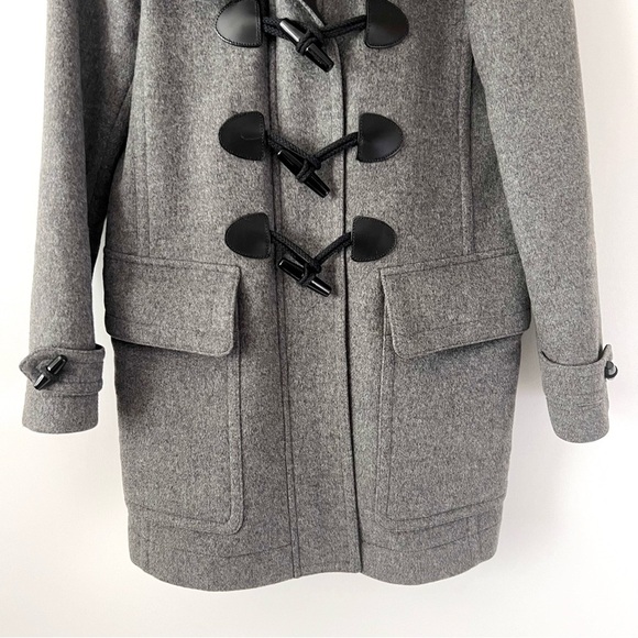 BURBERRY BRIT | Finsdale Gray Wool Duffle Coat with Toggle Closures Size US 2 - Picture 5 of 11
